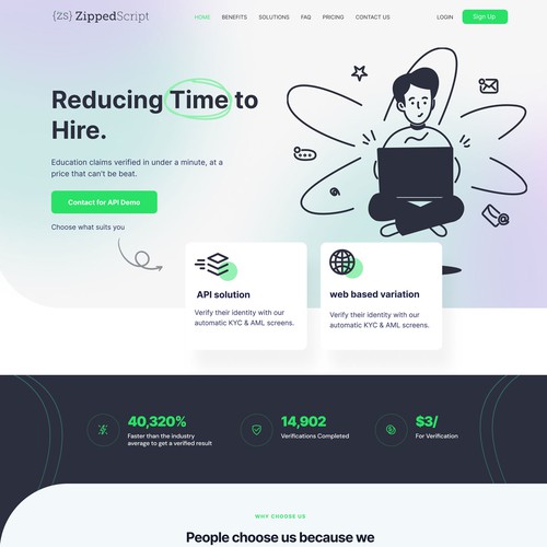 Design a Modern 1 page website for a software Startup! Design by ayman viera