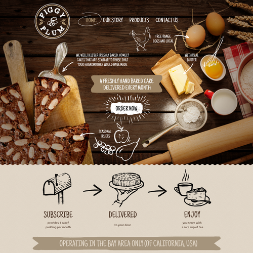 Create online brand for traditional, home-baked cake and pudding subscription club Design by DSKY