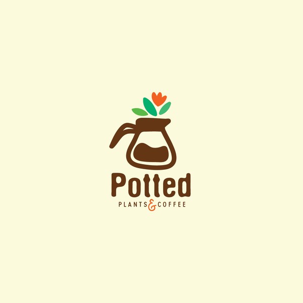 Design by ALINAsINK titled "Logo for a coffee and plant shop"
