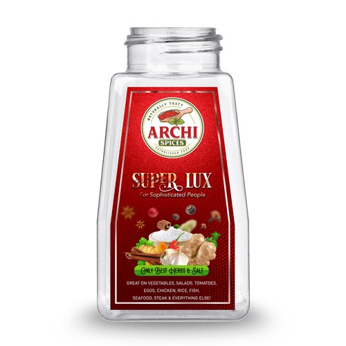 We need a modern eye catching label for a premium seasoning brand Design by Dzhafir