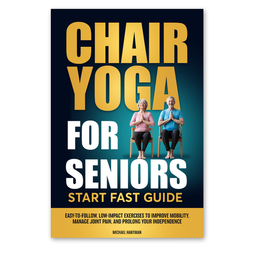 Attention grabbing book cover for "chair yoga for seniors" Design réalisé par Knorpics