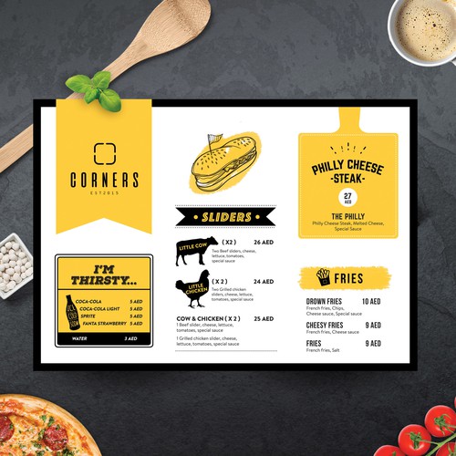 Design the Yellow bus Menu Design by Kiki Aly Studio