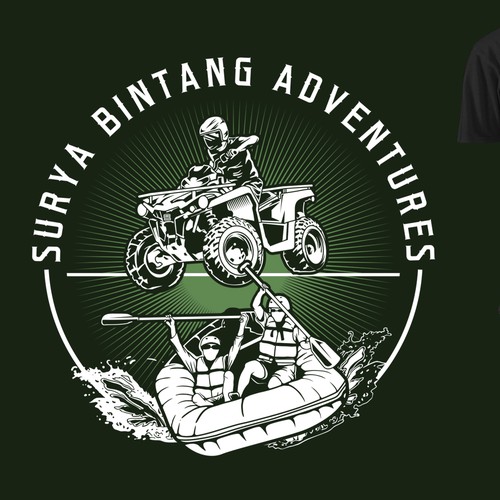 vintage bali jungle rafting Design by Sendisign