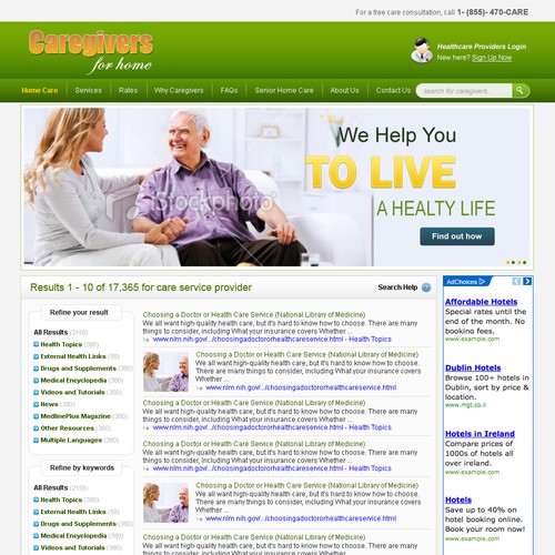 caregiversforhome.com needs a new website design デザイン by Debayan Ghosh