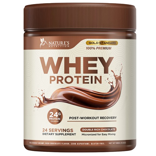 Diseño de Tasty Whey Protein Chocolate Design Needed for Nature's Nutrition de Davi Giolo ★