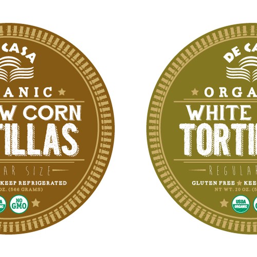 Create a new label for our natural tortillas Diseño de AR Design+Print