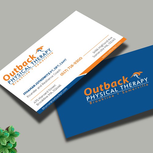 Business card for 2 clinic physical therapy office Design by Design sp