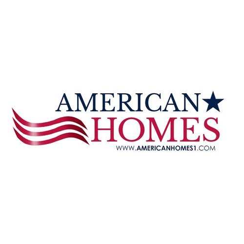 Design a powerful logo for real estate with American flag. Design by Kirasicart