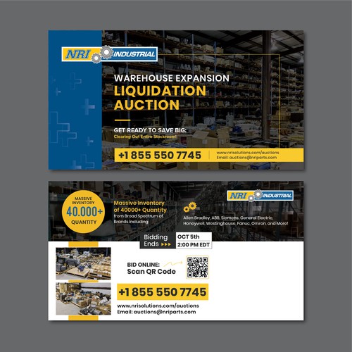 Create a 6x11 double sided post card to promote our online auction Design by Alisia