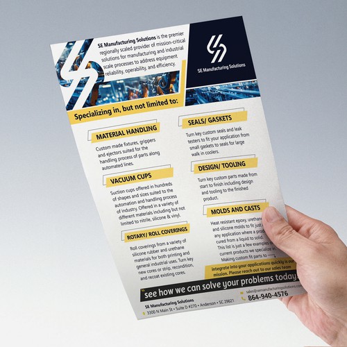 Clean single page line card for potential customers Design by JobDONE