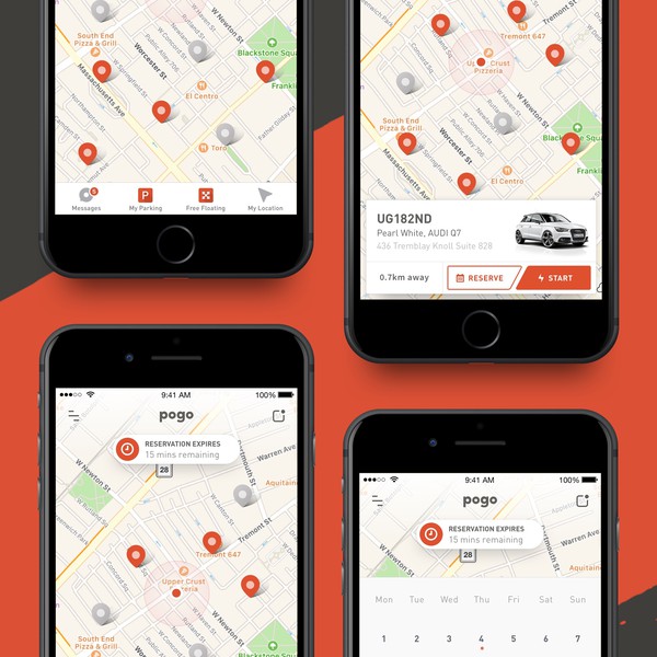 Design by underground182 titled "Clean, Simple, Friendly - Vehicle Sharing App"