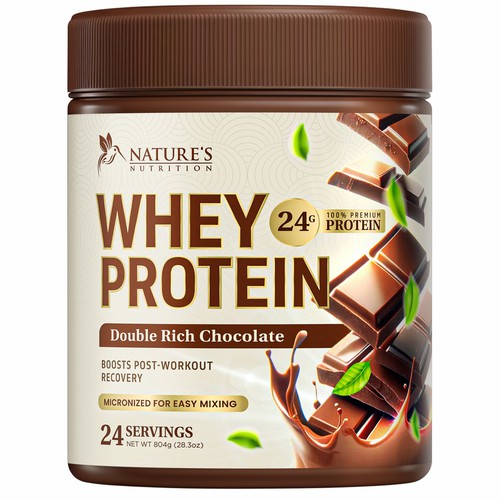 Diseño de Tasty Whey Protein Chocolate Design Needed for Nature's Nutrition de Davi Giolo ★