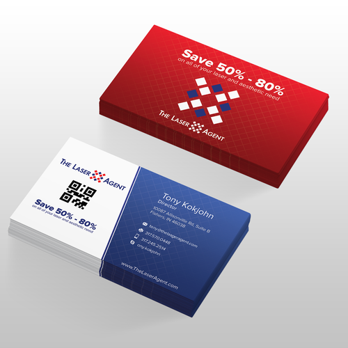 Create a modern, memorable business card for The Laser Agent! Design by MEZZOUR F