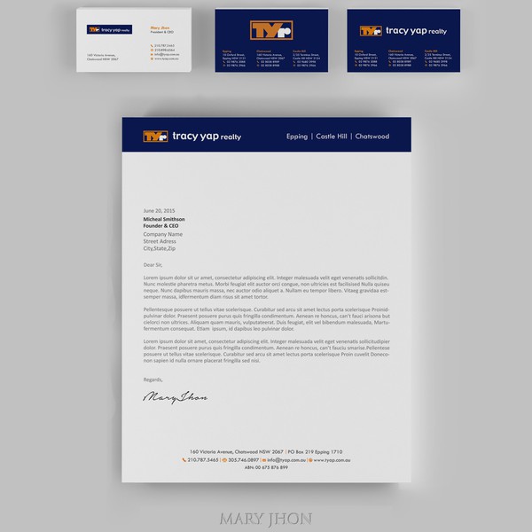 Design by Mary jhon titled "SIM[P]LE Stationary Design "