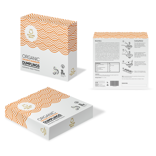 Design a premium and morden packaging for a healthy organic dumpling box Design by Leila Amorim