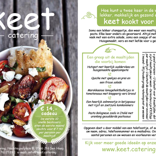 "creëer een stoere flyer voor de maaltijdservice van KEET" winning Postcard, flyer or print by Dolinda