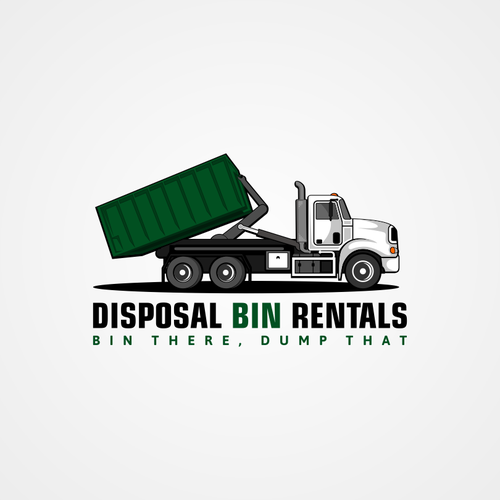 Cartoon-Style Truck Logo Design For Roll off Disposal Bin Rental ...