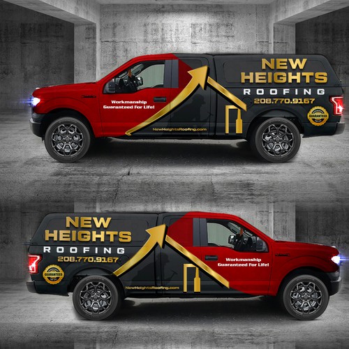 Create Bold And Professional Truck Wrap For High-End Roofing Company Design by Iryna S