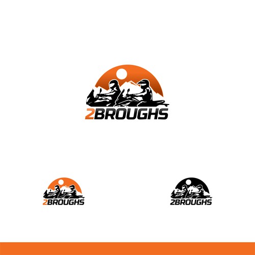 2Broughs Adventure Motorcycle Logo Design by srontovs