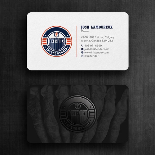 I need a strong business card design for my custom tattoo studio Inktender-ontwerp door Felix SH