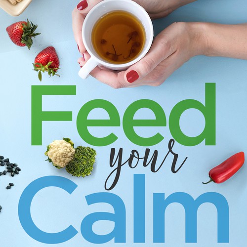 Captivating Yet Calm Book Cover for Stress Relief thru Nutrition Concept Design by digital.ian