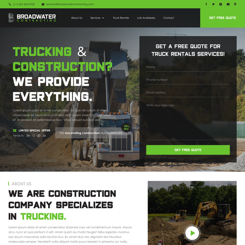 Trucking redesign of website Design by Azzam 123