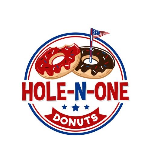 A hip logo blending donuts and golf.. But more about the donuts. For a concession trailer.  Looking for creativity. Design by Athenaッ