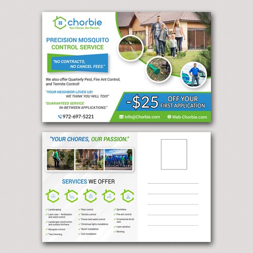 Chorbie Mosquito Control Postcard Design by Graph Webs