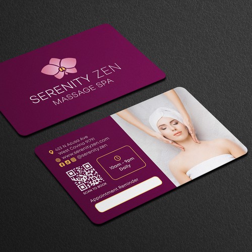 Elevating an Upscale Massage Spa’s Image with a Business Card Design by Galaxiya