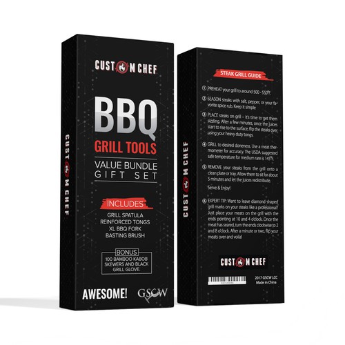 Custom BBQ Grill Tools Package - New Brand. Your help needed! Design by syakuro