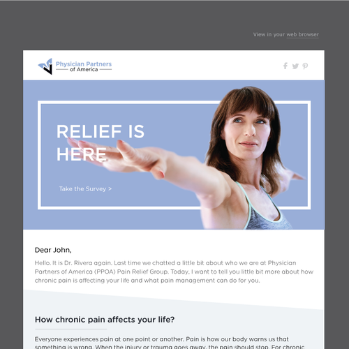 Design a Pain Management DRIP EMAIL Campain TEMPLATE Design by MAK Studios