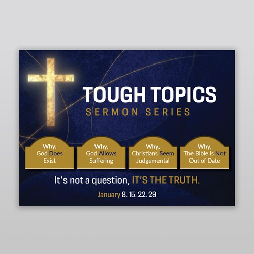 Tough Sermon Series Postcard Design by Jordon