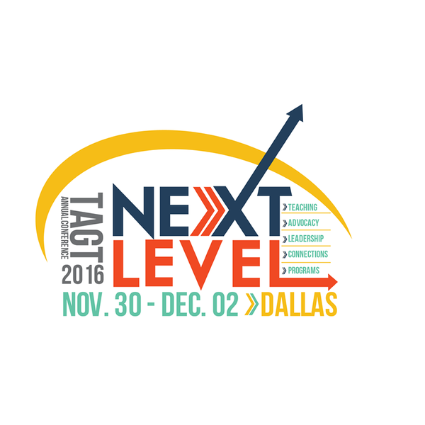 Design by purple patch titled "TAGT 2016 Next Level Conference Logo"
