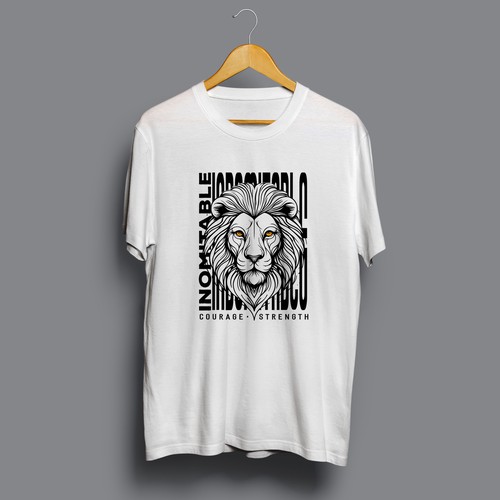 Lion tshirt design to inspire men to greatness Design by ashous™