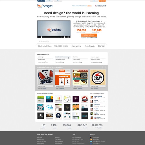 99designs Homepage Redesign Contest Réalisé par Simone Freelance