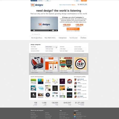 99designs Homepage Redesign Contest Ontwerp door Simone Freelance