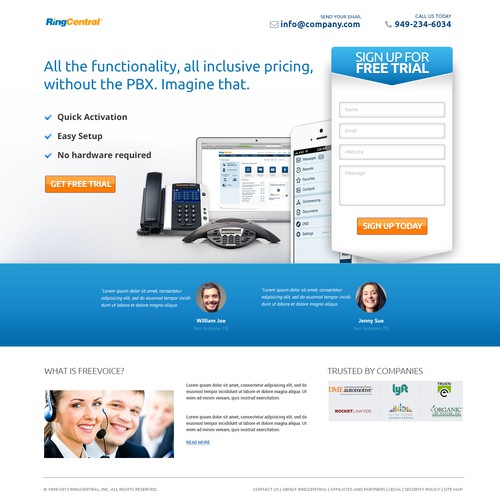 Create landing pages for a ringcentral.com compeditor Design by Emmanuel®