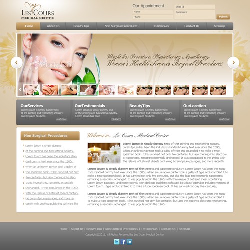 Les Cours Medical Centre needs a new website design Réalisé par Dreams Designer