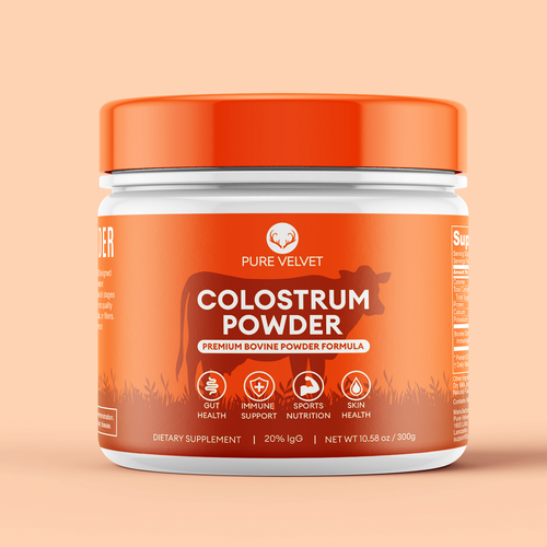 Re-design Supplement Label to capture Amazon shopper attention & boost CTR - Colostrum Powder Diseño de SONUPARMAR