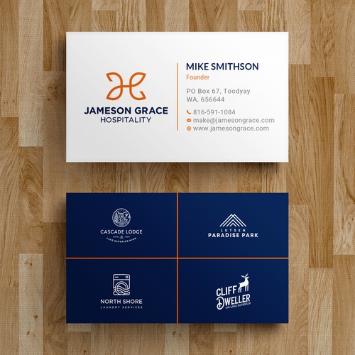 Create a modern and clean business card for a parent company with 4 subsidiaries Design by Roni_