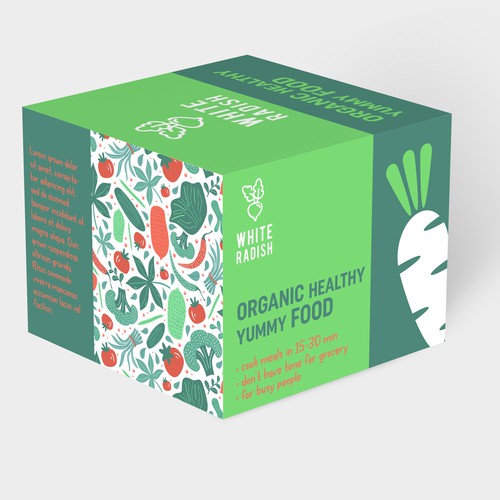 WHITE RADISH-meal prep box Design by Radmilica