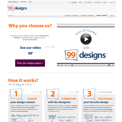 Redesign the “How it works” page for 99designs Ontwerp door Valmark