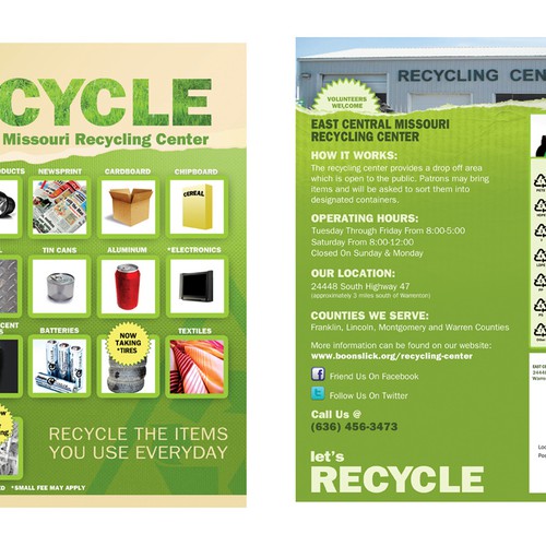 East Central Missouri Recycling Center needs a new postcard or flyer Design by J Baldwin Design