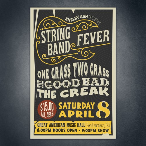 Music poster for one of San Francisco's oldest music venues Design by Stefanosp