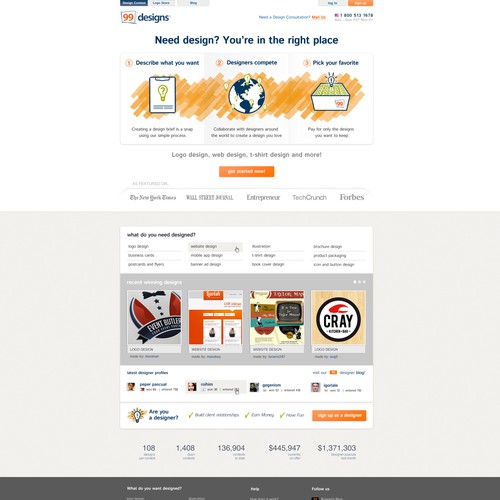 99designs Homepage Redesign Contest Design by Simone Freelance
