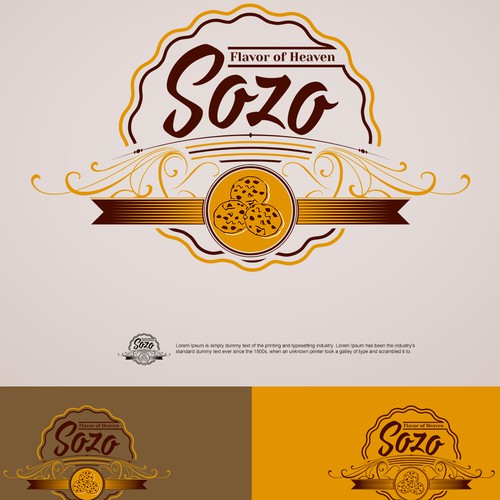 "Crie uma ilustração(logotipo) vintage para uma empresa produtora de cookies." winning Logo design