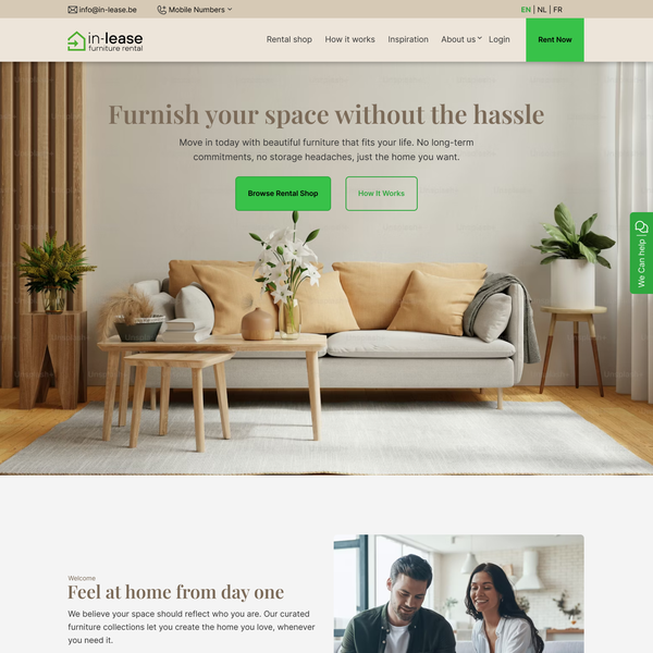 In-Lease Furniture Rental — Homepage Redesign (UX/UI Concept)