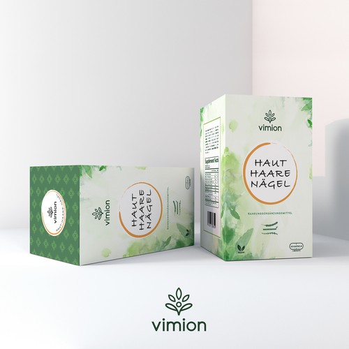 Packaging design for a German brand of high-quality food supplements Design by Francesca Macri