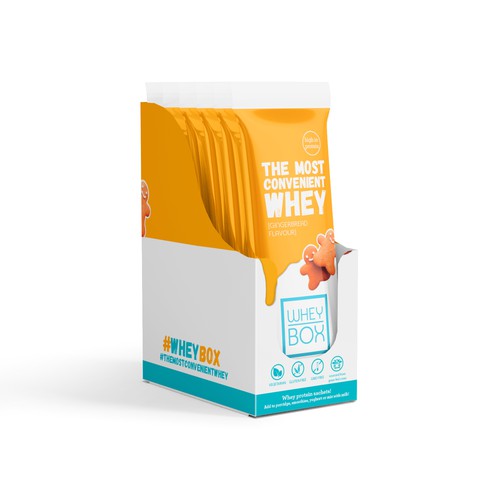 Design a retail case for our whey protein sachets Design by syakuro