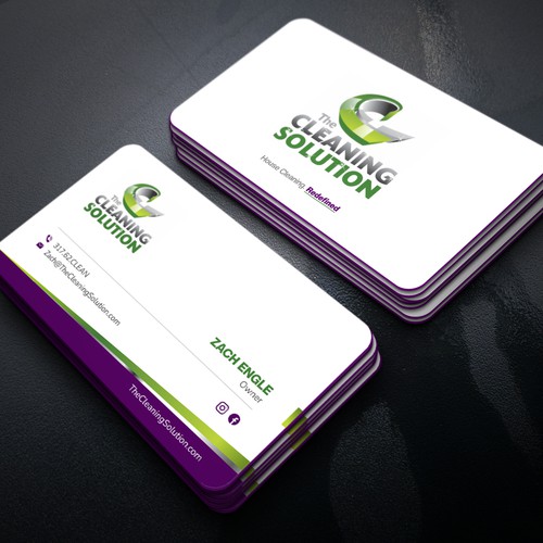 Attractive Business Card for Cleaning Company Design by Xclusive16